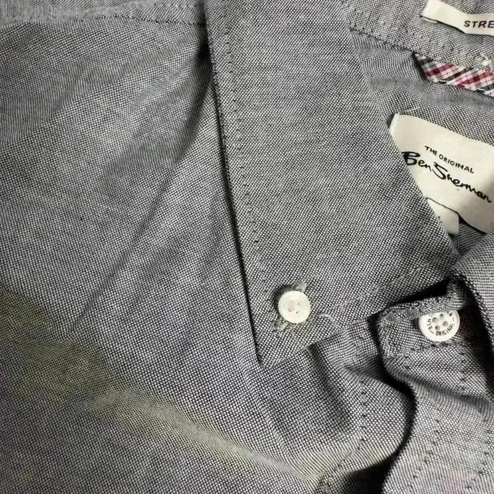 NWT - Ben Sherman Gray Button Down shirt L - Picture 9 of 14